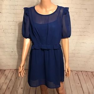 Apricot Lane blue beautiful dress Large NWT